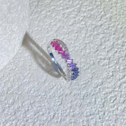 Natural Multi-colored Sapphire Diamond Ring D0.63ct d0.12ct. 18K